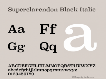 Superclarendon Black Italic 9.0d4e1 Font Sample