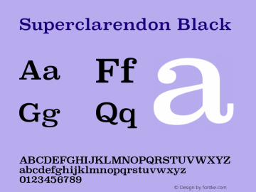 Superclarendon Black 9.0d4e1 Font Sample