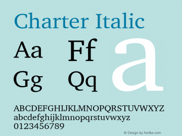 Charter Italic 9.0d2e1图片样张