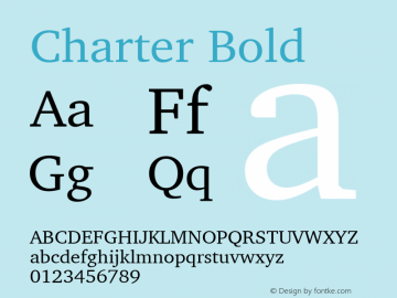 Charter Bold 9.0d2e1 Font Sample