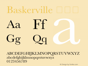 Baskerville 半粗体 8.0d2e1 Font Sample