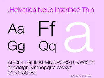 .Helvetica Neue Interface Thin 9.0d56e1图片样张