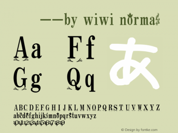 长艺体--by wiwi normal Version 0.2.0-beta Font Sample