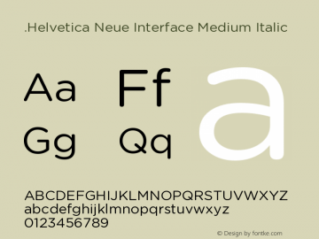 .Helvetica Neue Interface Medium Italic 9.0d51e1图片样张