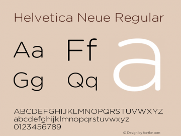 Helvetica Neue Regular 9.0d56e1 Font Sample