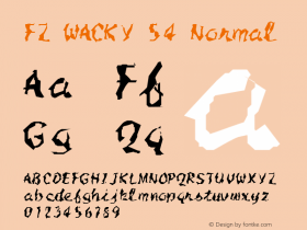 FZ WACKY 54 Normal 1.000 Font Sample