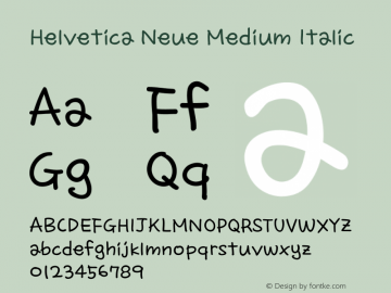 Helvetica Neue Medium Italic 9.0d49e3图片样张