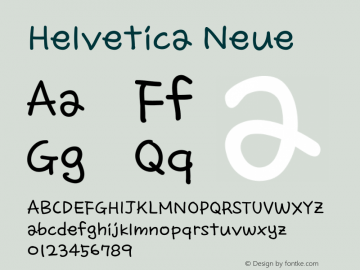 Helvetica Neue 细体 9.0d56e1图片样张