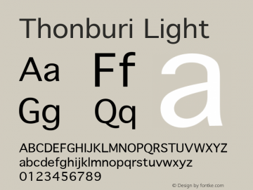 Thonburi Light 10.9d13e1 Font Sample