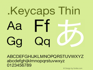 .Keycaps Thin 10.0d1e1 Font Sample