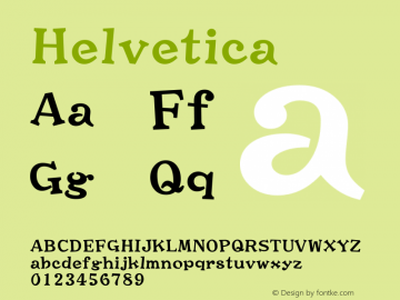 Helvetica 斜体 8.0d14e1 Font Sample