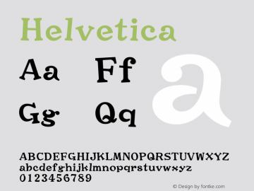 Helvetica 粗斜体 8.0d14e1 Font Sample