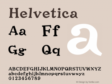 Helvetica 细伪斜体 8.0d14e1 Font Sample