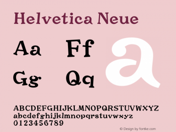 Helvetica Neue 超细斜体 8.0d9e1图片样张