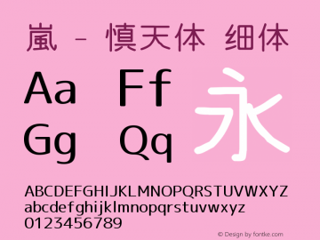 嵐 - 慎天体 细体 6.1d26e1 Font Sample