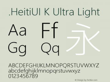 .HeitiUI K Ultra Light 9.0d9e3图片样张