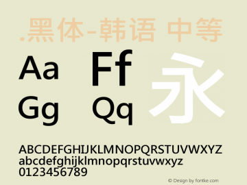 .黑体-韩语 中等 9.0d4e1 Font Sample