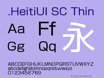 .HeitiUI SC Thin 9.0d8e1图片样张