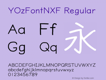 YOzFontNXF Regular Version 13.10 Font Sample