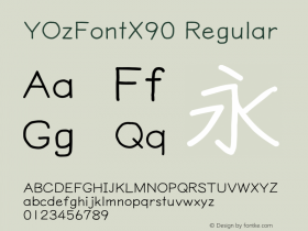 YOzFontX90 Regular Version 13.10 Font Sample