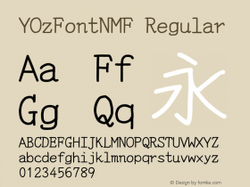 YOzFontNMF Regular Version 13.10 Font Sample