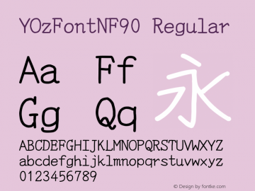 YOzFontNF90 Regular Version 13.10 Font Sample