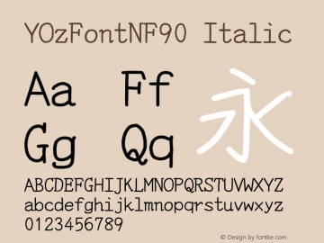 YOzFontNF90 Italic Version 13.10图片样张