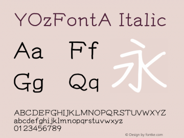 YOzFontA Italic Version 13.10图片样张