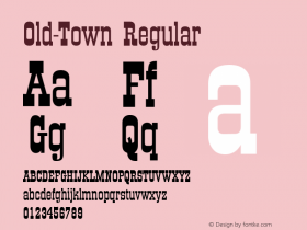 Old-Town Regular Converted from U:\HOME\PEARCE\AT\TTFONTS\ST000043.TF1 by ALLTYPE图片样张