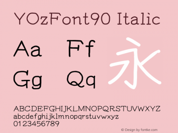 YOzFont90 Italic Version 13.10图片样张