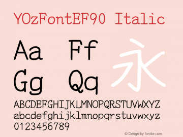 YOzFontEF90 Italic Version 13.10图片样张