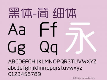 黑体-简 细体 9.0d4e1 Font Sample