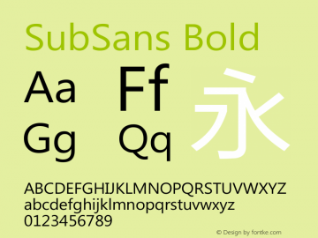 SubSans Bold 20140805图片样张