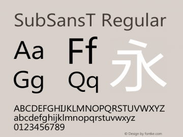SubSansT Regular 20140805 Font Sample
