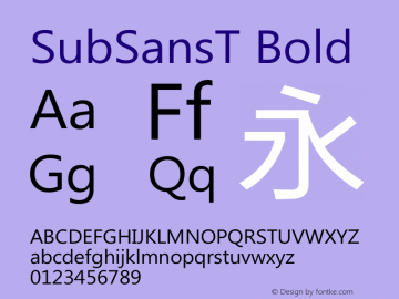 SubSansT Bold 20140805 Font Sample
