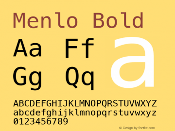 Menlo Bold 8.0d2e1 Font Sample