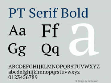 PT Serif Bold 10.0d1e1 Font Sample