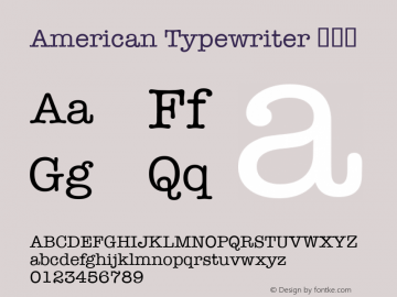 American Typewriter 紧缩体 9.0d5e1 Font Sample