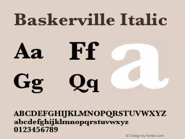 Baskerville Italic 10.0d1e1图片样张