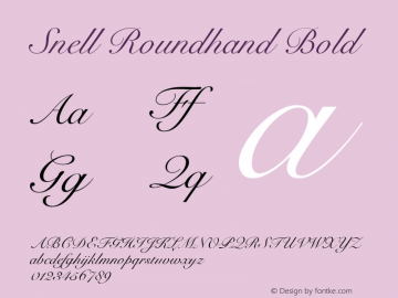 Snell Roundhand Bold 10.0d4e1 Font Sample