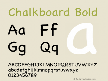 Chalkboard Bold 10.0d1e1 Font Sample