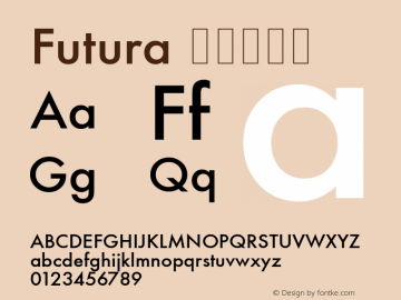 Futura 紧缩中等体 9.0d2e1 Font Sample