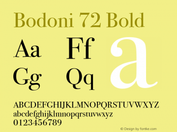 Bodoni 72 Bold 10.0d1e1 Font Sample