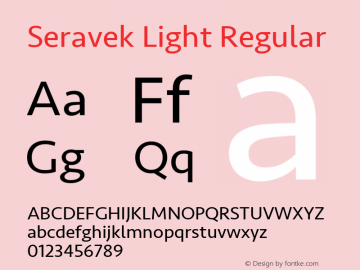 Seravek Light Regular 9.0d3e1 Font Sample