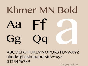Khmer MN Bold 9.0d1e1 Font Sample