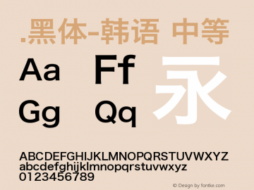 .黑体-韩语 中等 9.0d4e1 Font Sample