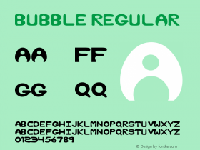 Bubble Regular Altsys Fontographer 3.5  3/16/92 Font Sample