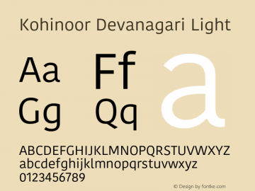 Kohinoor Devanagari Light 10.0d12e3 Font Sample
