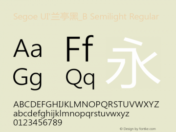 Segoe UI'兰亭黑_B Semilight Regular Version 5.12 Font Sample