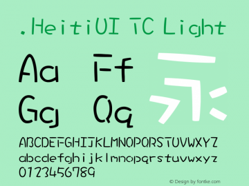 .HeitiUI TC Light Version 0.20 December 3, 2014图片样张